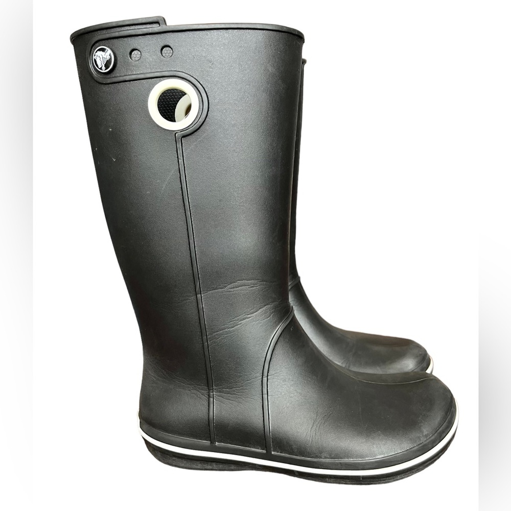 Women’s CROCS crocband tall rainboots black size 5